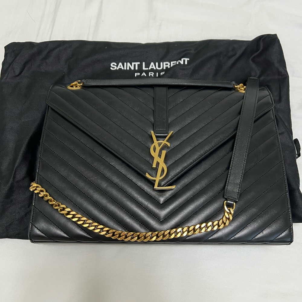 Saint Laurent Black Quilted Leather Bag
